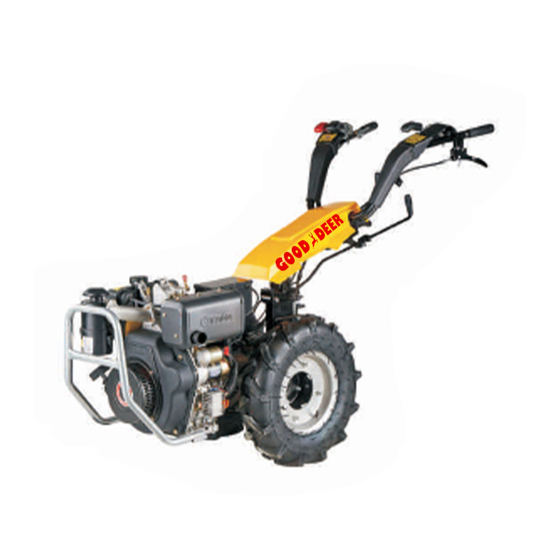 Tvåhjulig gå bakom roterande traktor